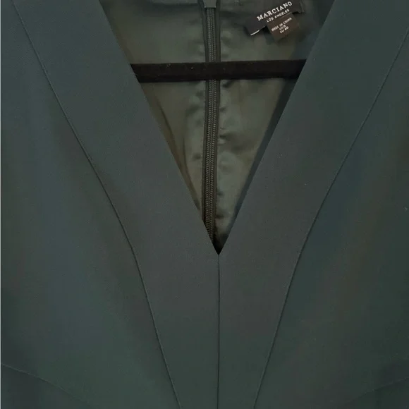 Marciano Deep Teal V-Neck Midi Sheath Dress - Picture 2 of 3